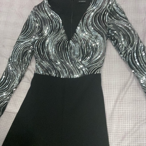 Women’s black and silver sequin jumpsuit - Picture 3 of 5